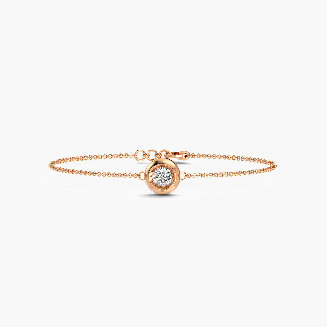 Forever Glow Bracelet - Top View in Rose Gold - Diamond Bracelet by Moena