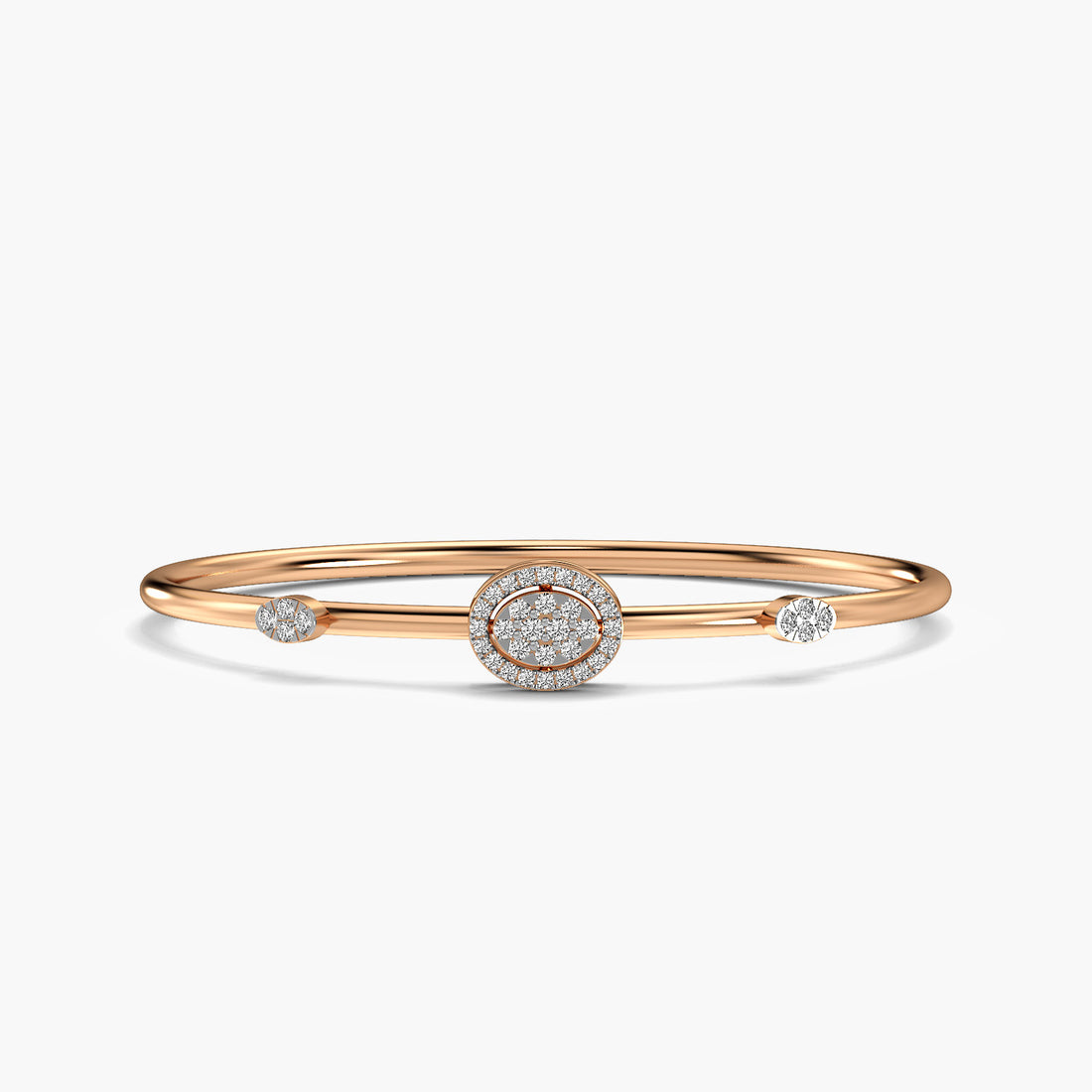 Celeste Charm Bracelet - Top View in Rose Gold - Diamond Bracelet by Moena