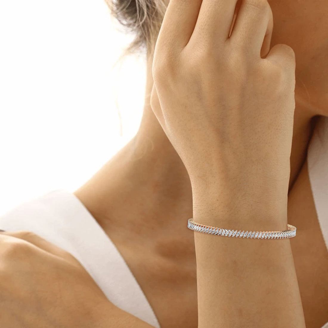 Twist Shine 0.02 ct Diamond Tennis Bracelet