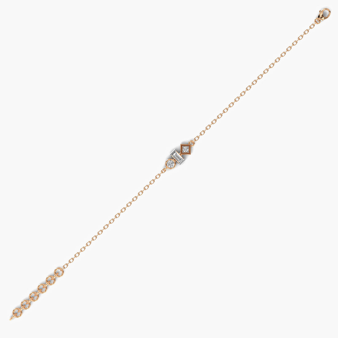 Eternal Trio Bracelet - Standard View in Rose Gold - Diamond Bracelet by Moena