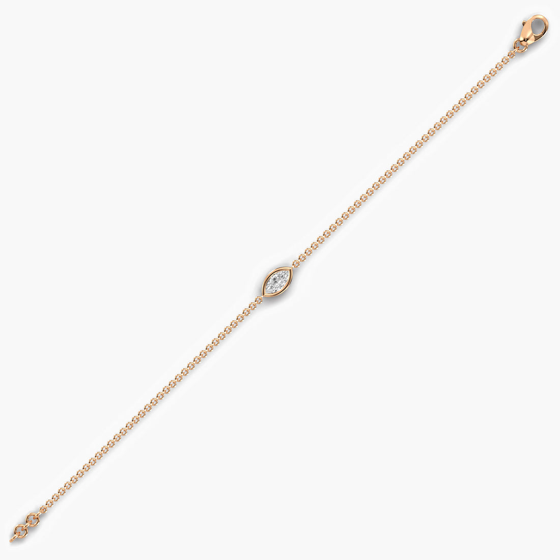 One Spark Bracelet - Side View in Rose Gold - Diamond Bracelet by Moena