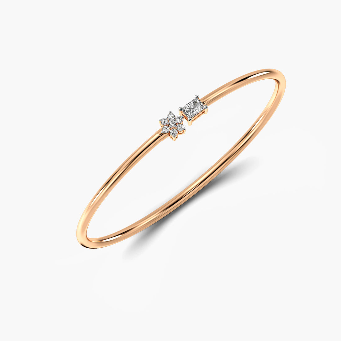 Snow Queen Bracelet - 3D View in Rose Gold - Diamond Bracelet by Moena