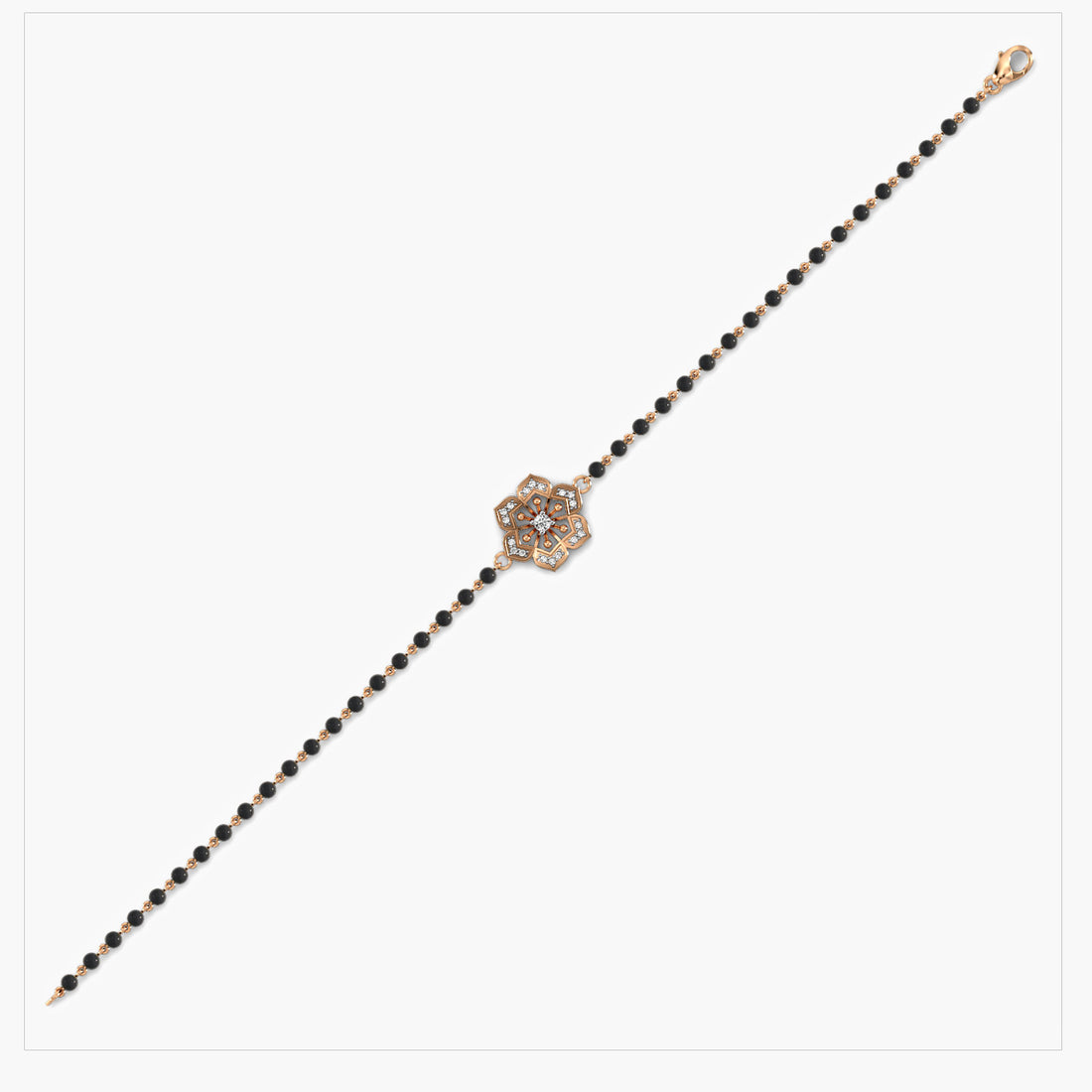 Blooming Vows Mangalsutra - Side View in Rose Gold - Diamond Bracelet by Moena