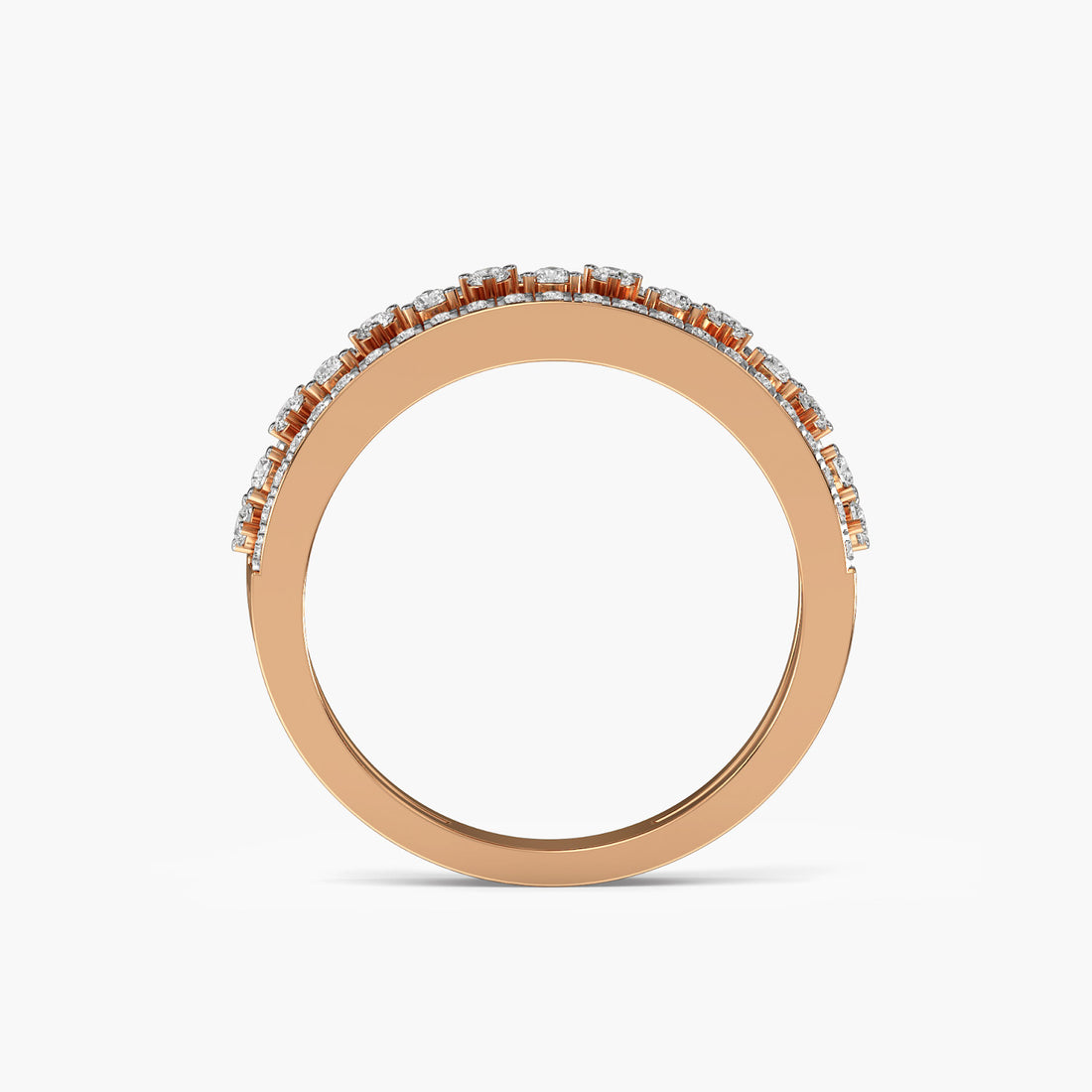 Starlit Harmony Band - Front View in Rose Gold - Diamond Ring by Moena
