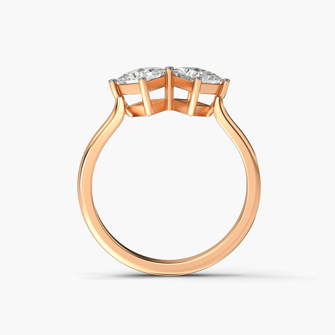 Cushion Harmony - Front View in Rose Gold - Cushion Diamond Ring by Moena