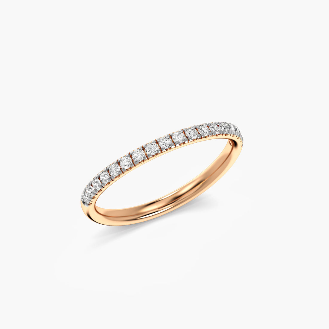 Lab-Grown Diamond Eternity Band - 3D View in Rose Gold - Diamond Ring by Moena