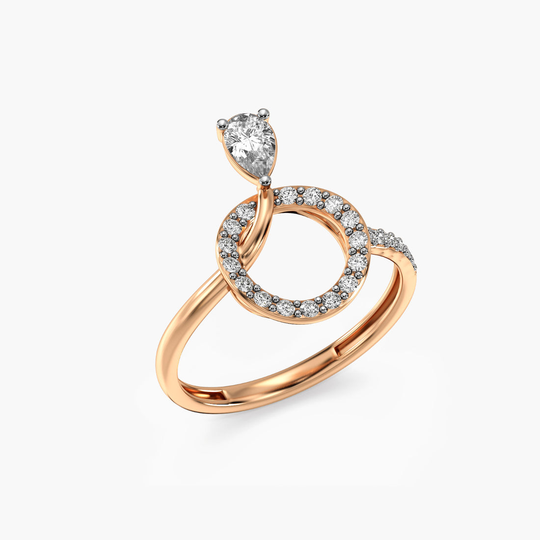 Orbit Bloom Diamond Ring - 3D View in Rose Gold - Diamond Ring by Moena