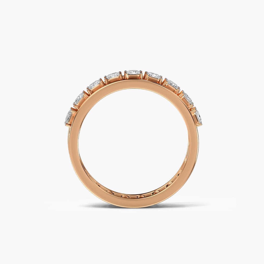 Lattice Glow Band - Front View in Rose Gold - Diamond Ring by Moena