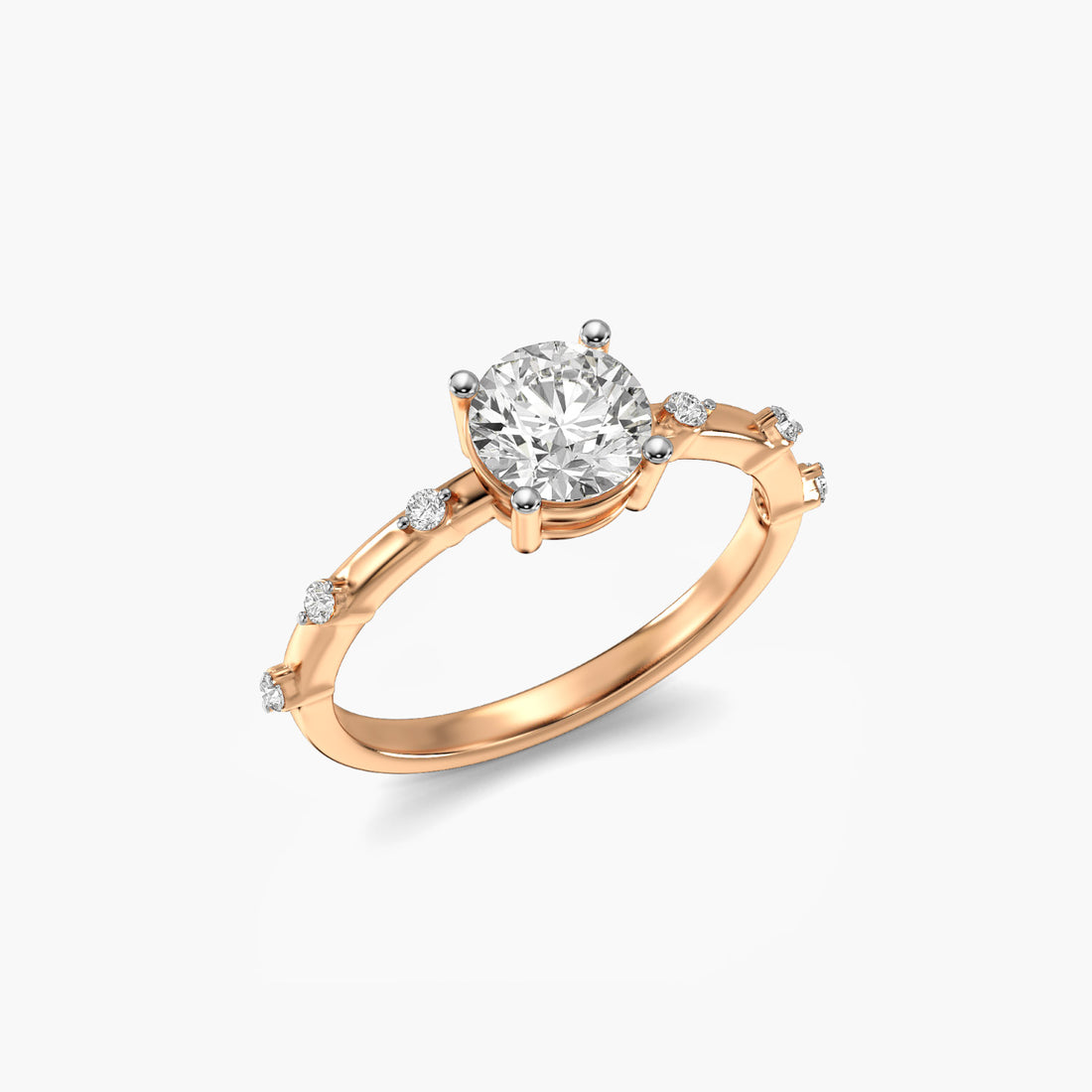 Solitaire Grace Ring - 3D View in Rose Gold - Diamond Ring by Moena