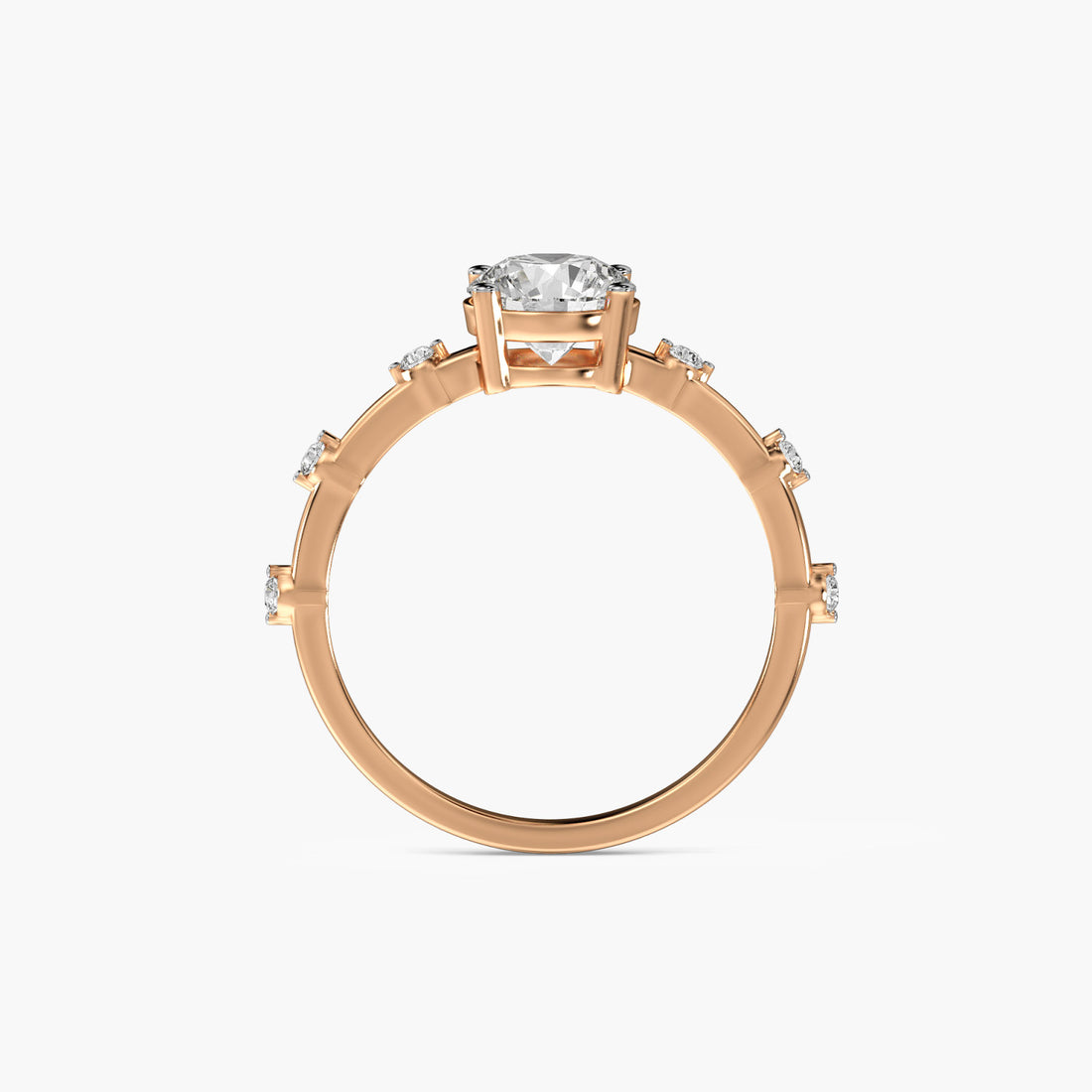 Solitaire Grace Ring - Front View in Rose Gold - Diamond Ring by Moena