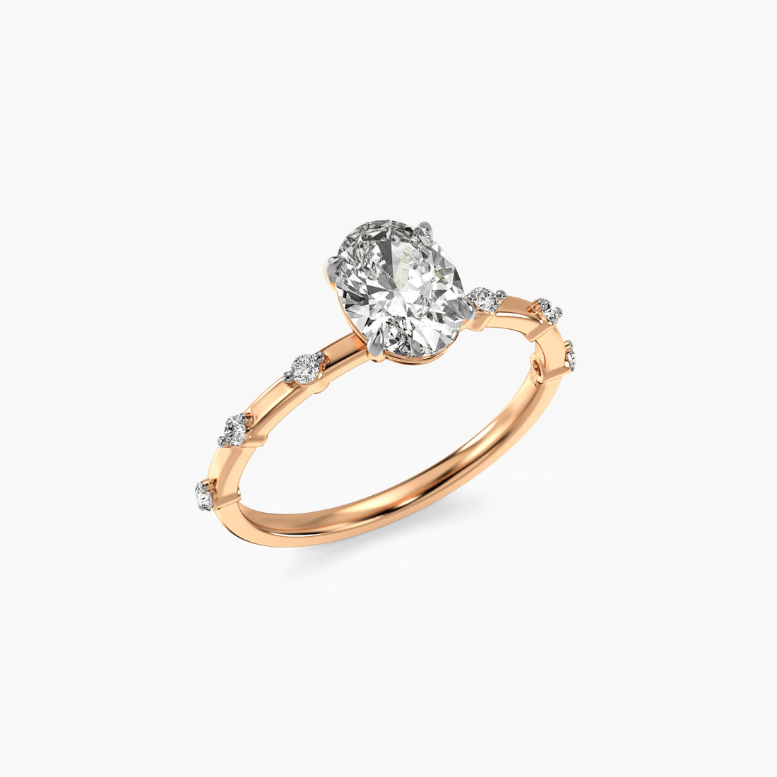 Elysian Grace Ring - 3D View in Rose Gold - Diamond Ring by Moena