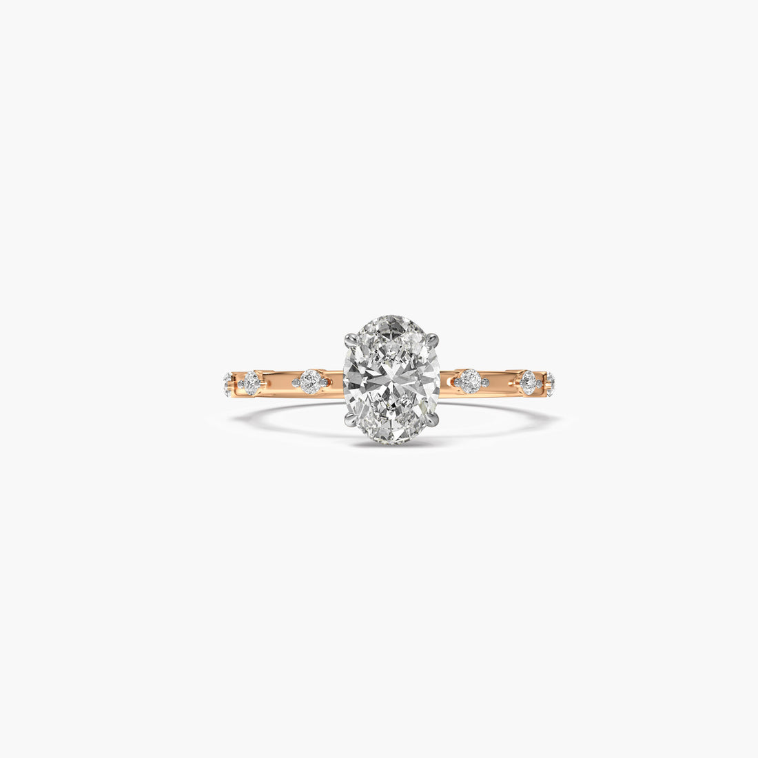 Elysian Grace Ring - Top View in Rose Gold - Diamond Ring by Moena