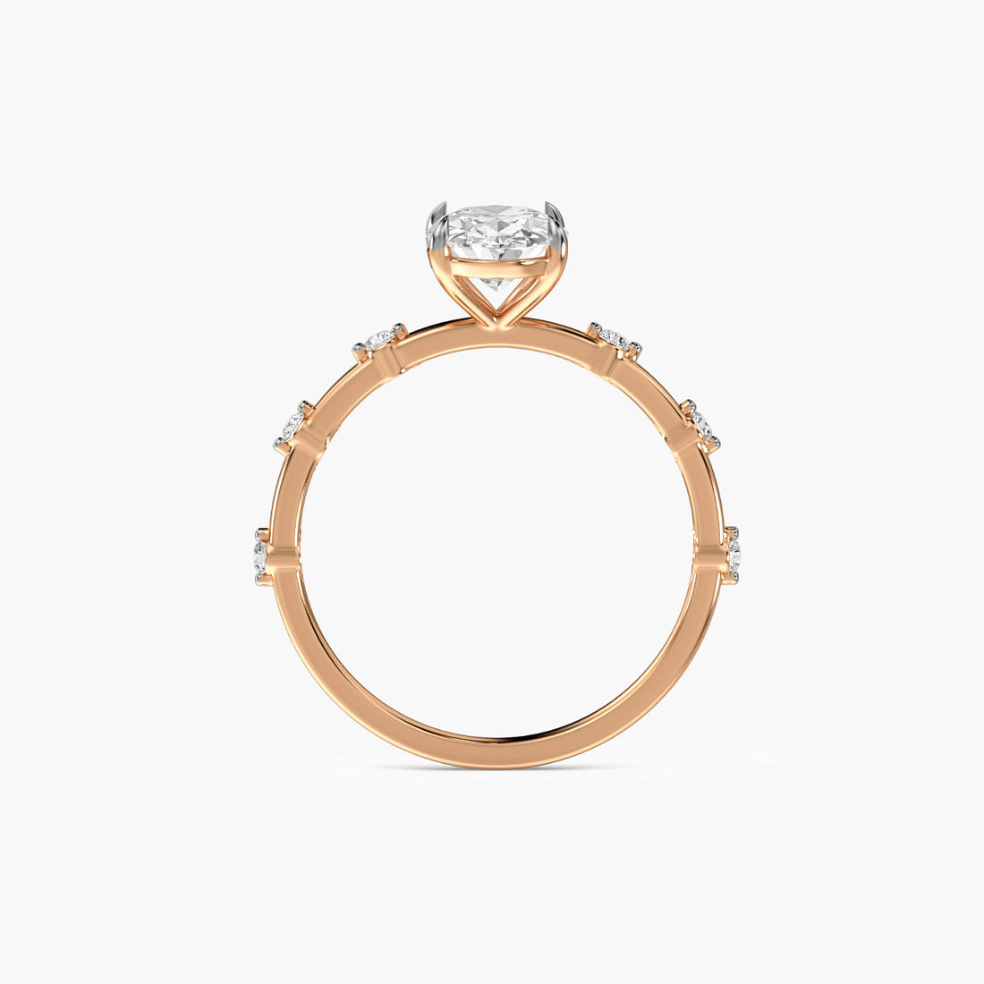 Elysian Grace Ring - Front View in Rose Gold - Diamond Ring by Moena