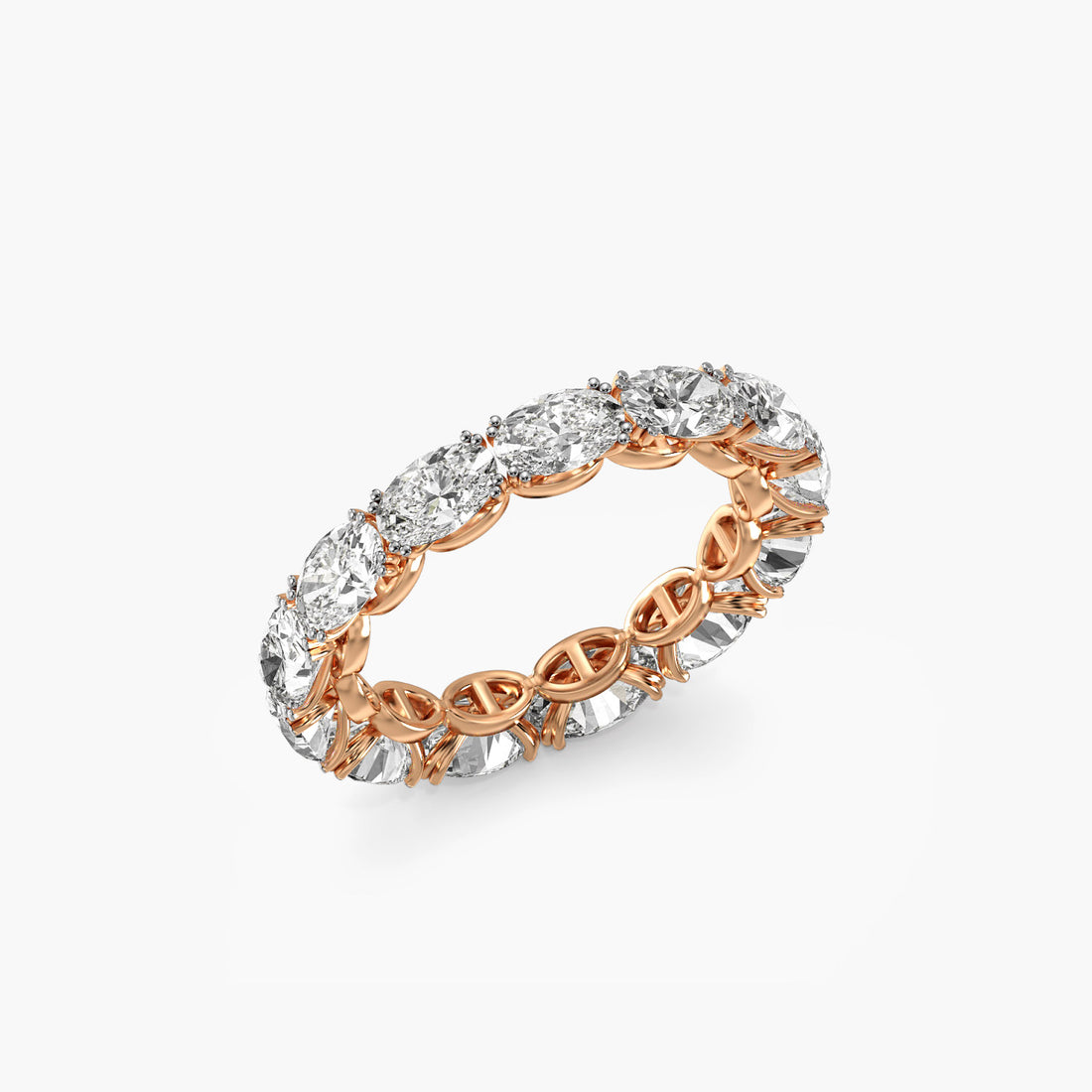 Eternal Glint - 3D View in Rose Gold - Diamond Ring by Moena