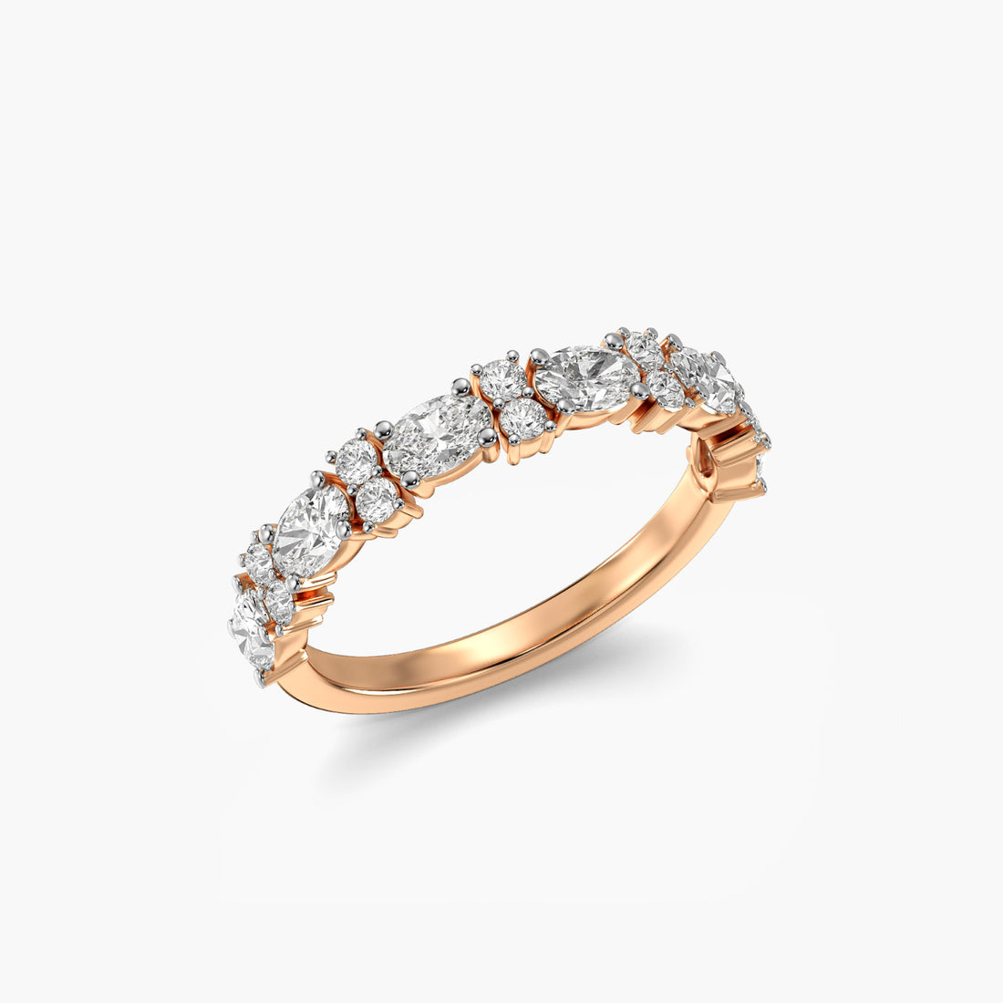 Sparkle Crown Band - 3D View in Rose Gold - Diamond Ring by Moena