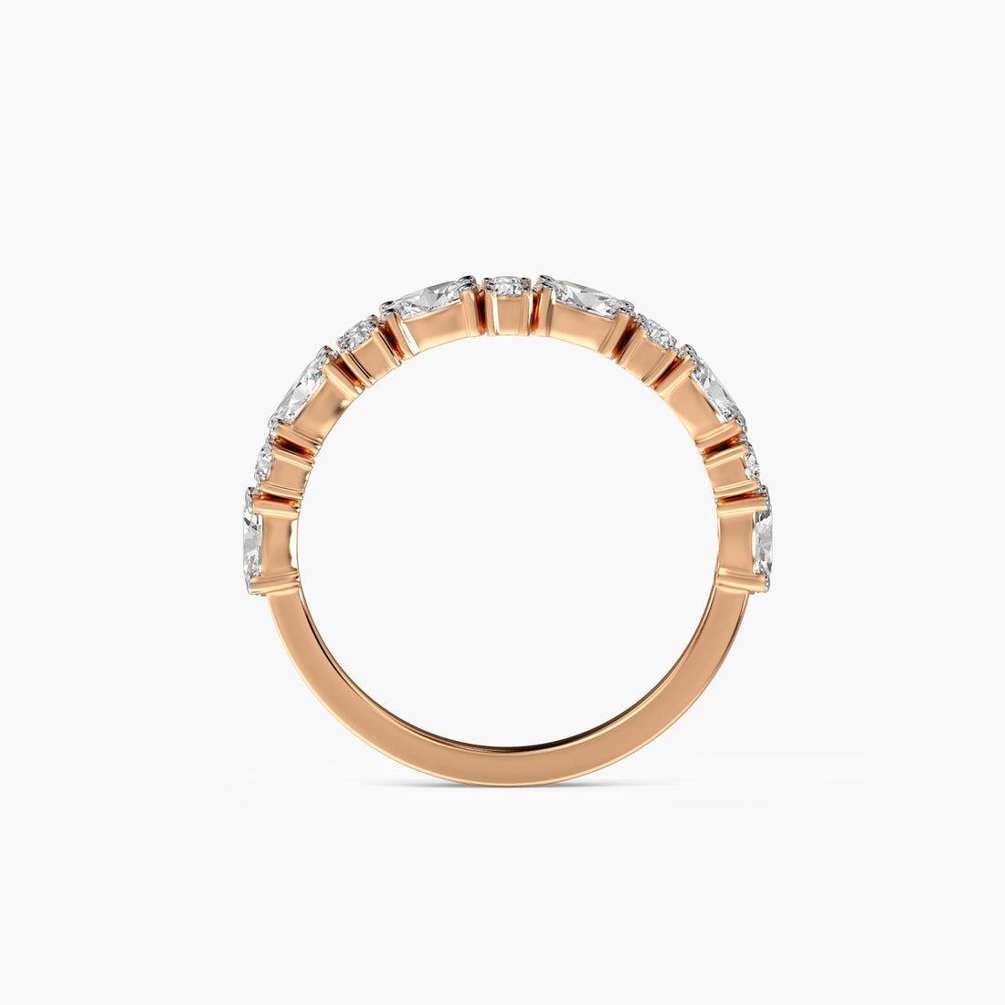 Sparkle Crown Band - Front View in Rose Gold - Diamond Ring by Moena