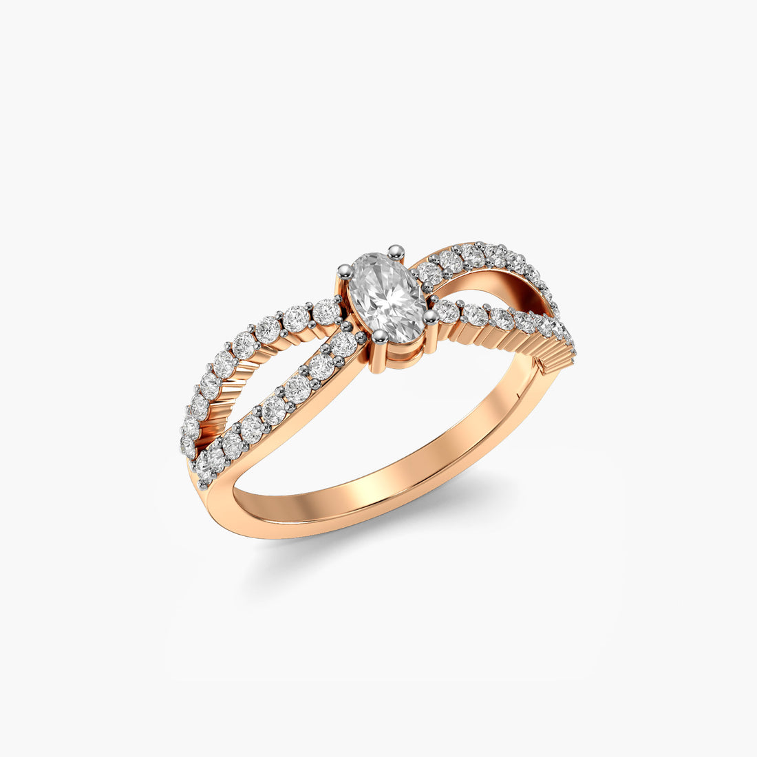 Infinity Sparkle Ring - 3D View in Rose Gold - Diamond Ring by Moena