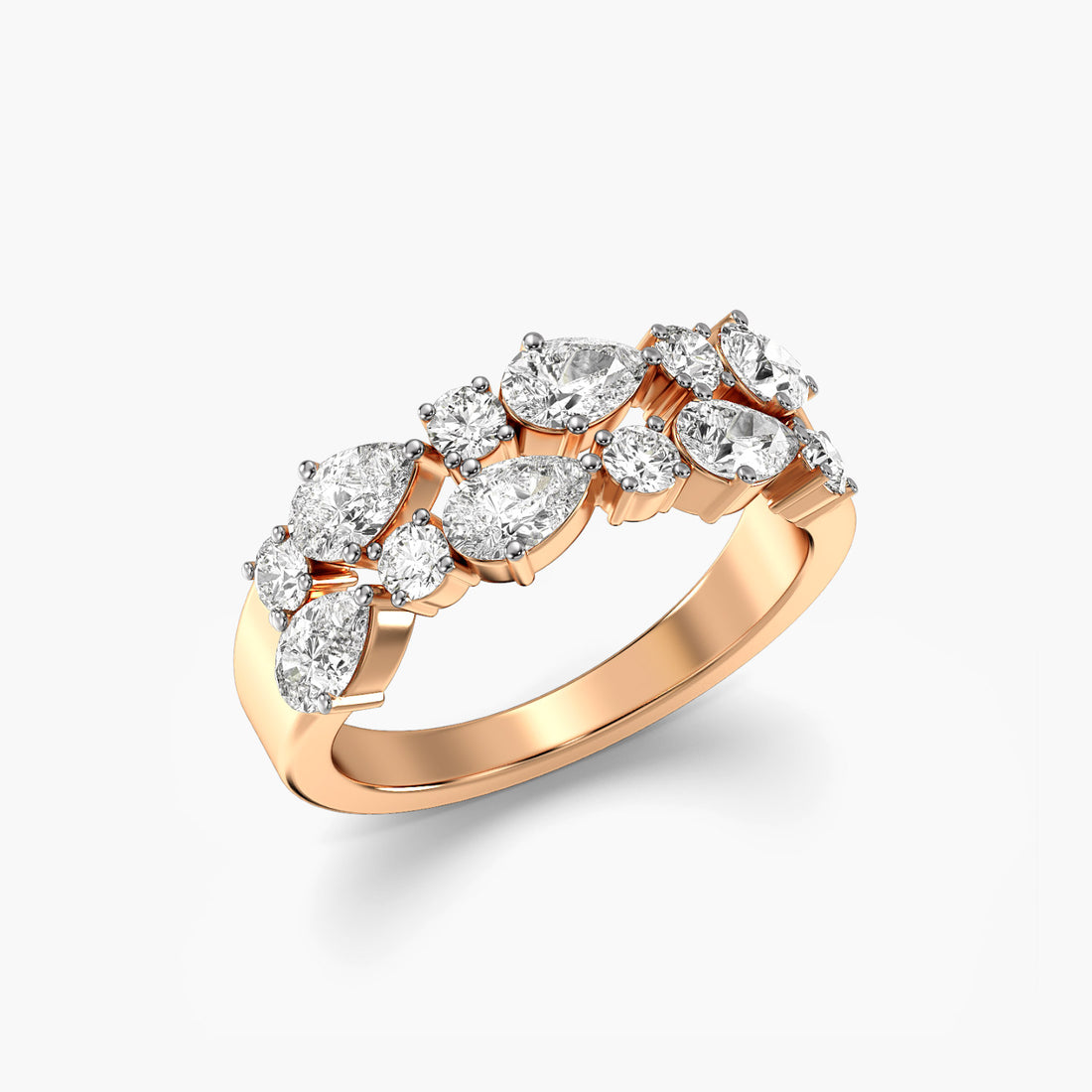 Eclipse Band - 3D View in Rose Gold - Diamond Ring by Moena
