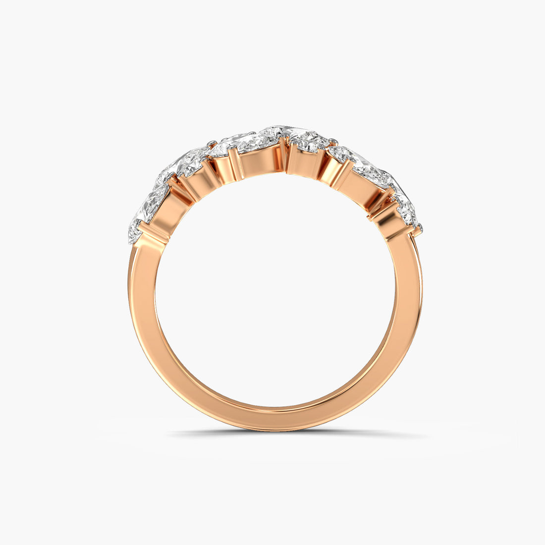 Eclipse Band - Front View in Rose Gold - Diamond Ring by Moena