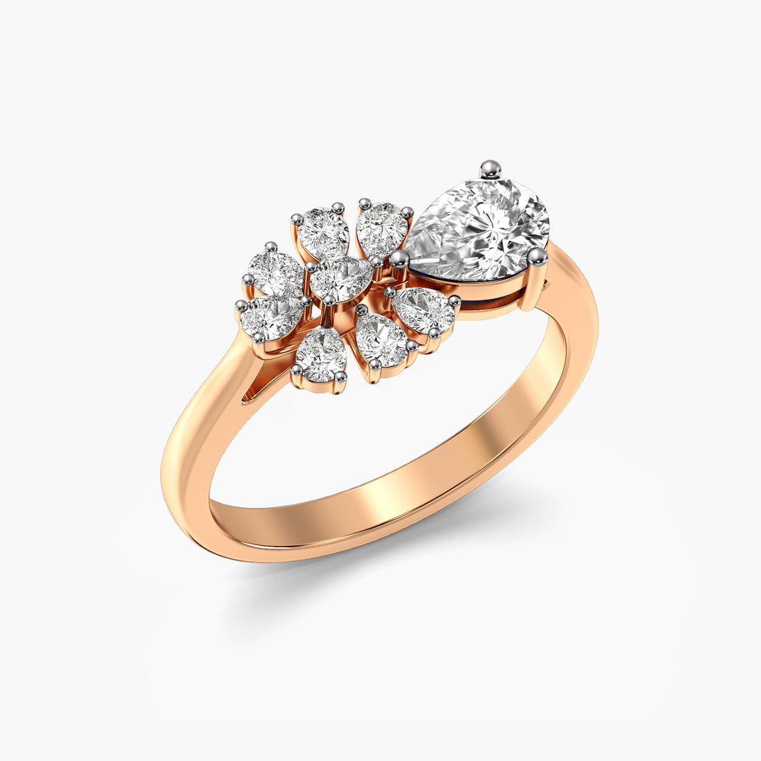 Spring beauty - 3D View in Rose Gold - Diamond Ring by Moena