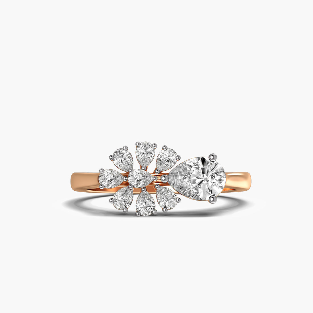 Spring beauty - Top View in Rose Gold - Diamond Ring by Moena