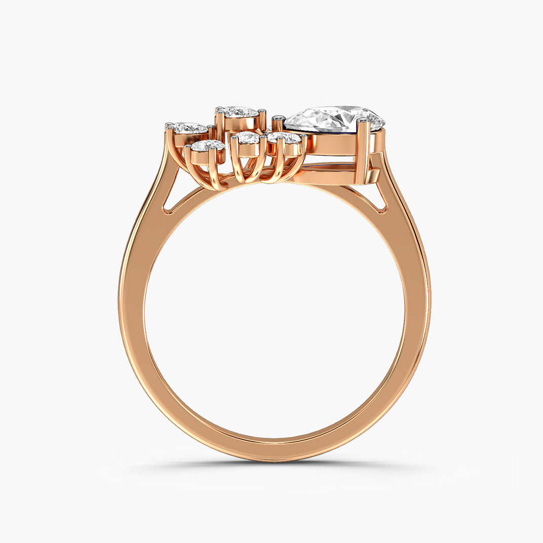 Spring beauty - Front View in Rose Gold - Diamond Ring by Moena