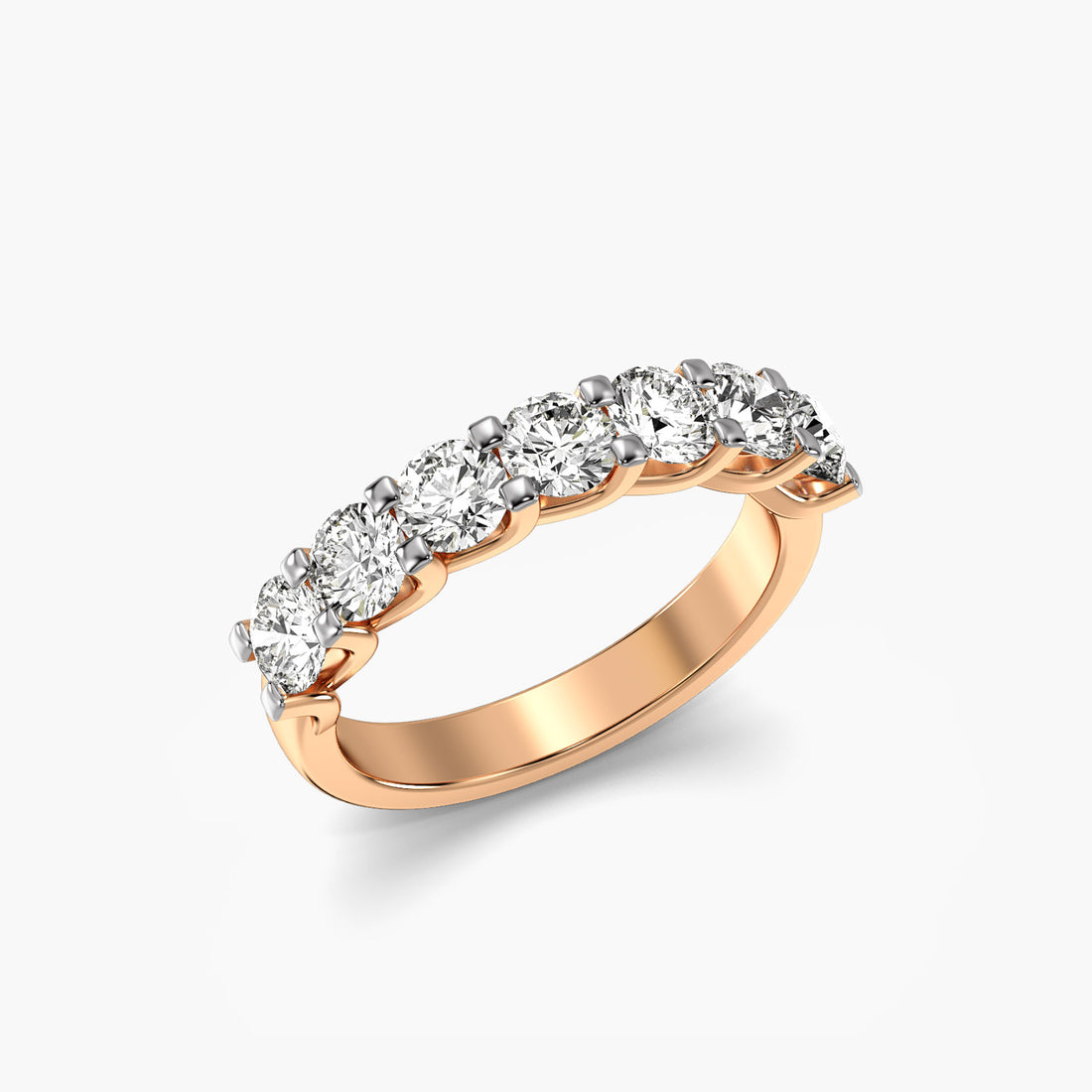 Eternal Seven - 3D View in Rose Gold - Diamond Ring by Moena