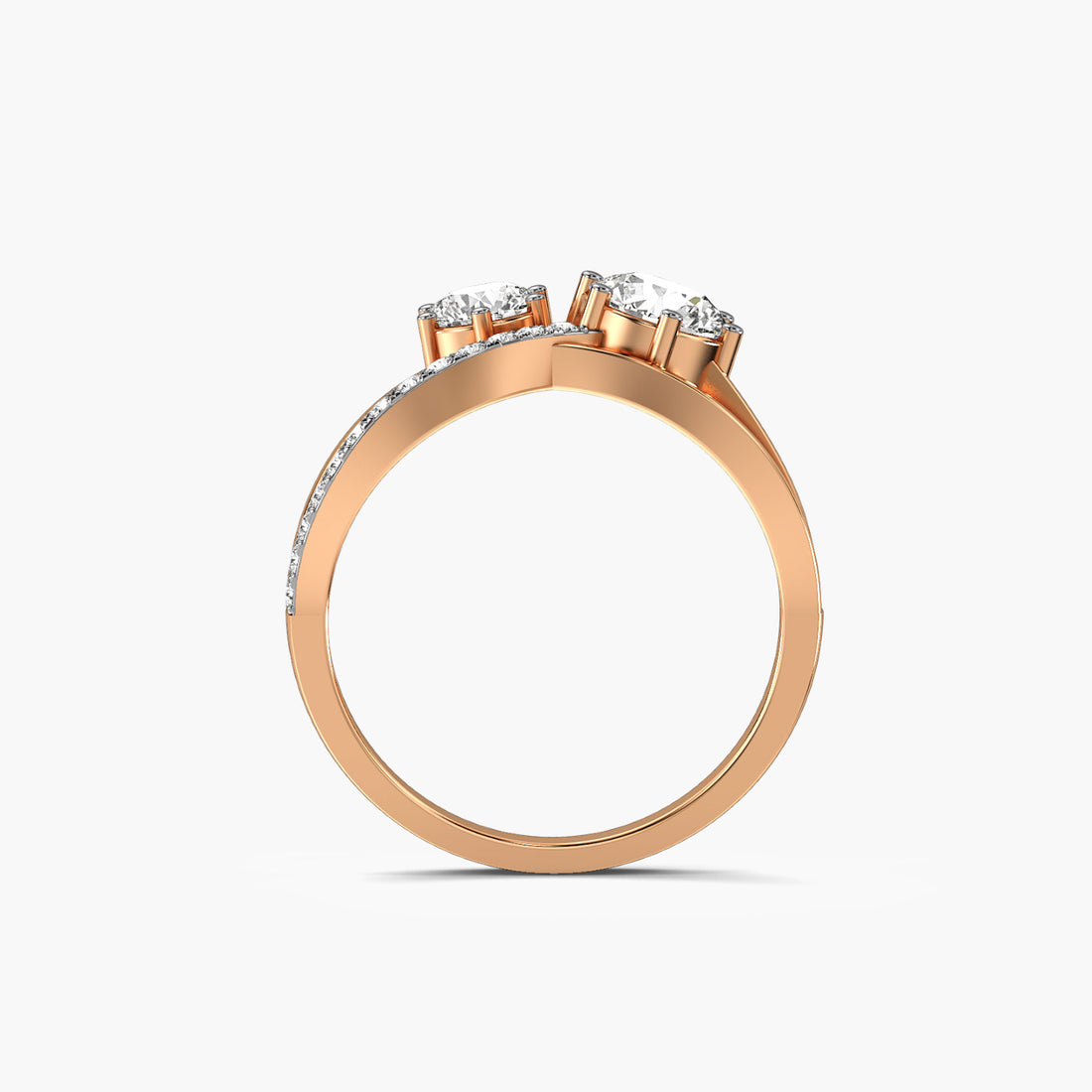 Eternal Bond Ring - Front View in Rose Gold - Diamond Ring by Moena