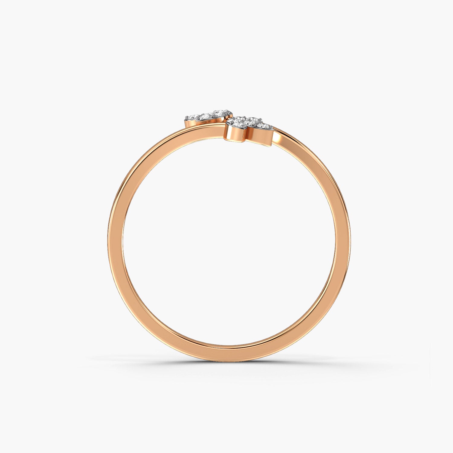 Leaf of Life - Front View in Rose Gold - Diamond Ring by Moena