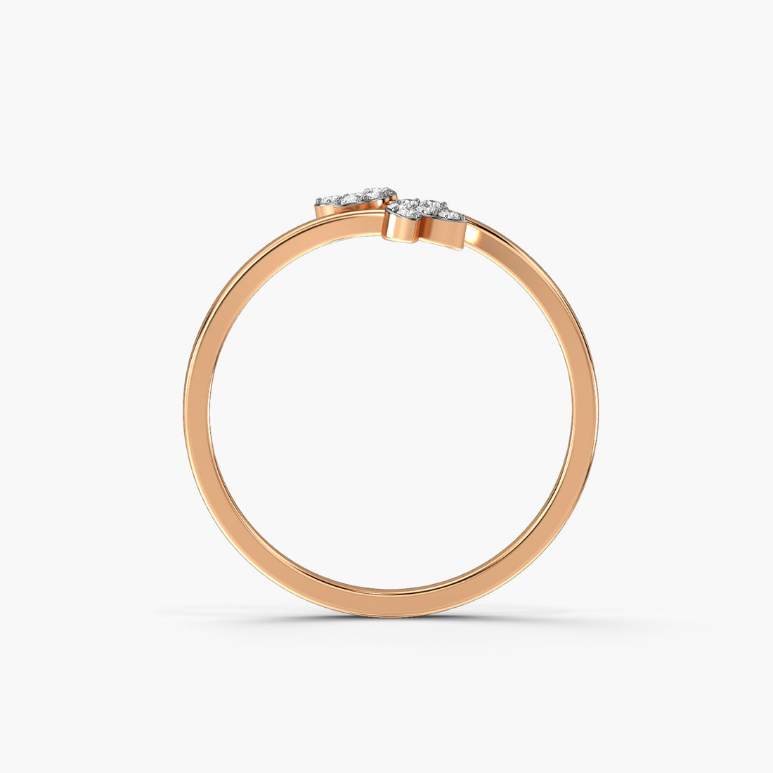 Leaf of Life - Front View in Rose Gold - Diamond Ring by Moena