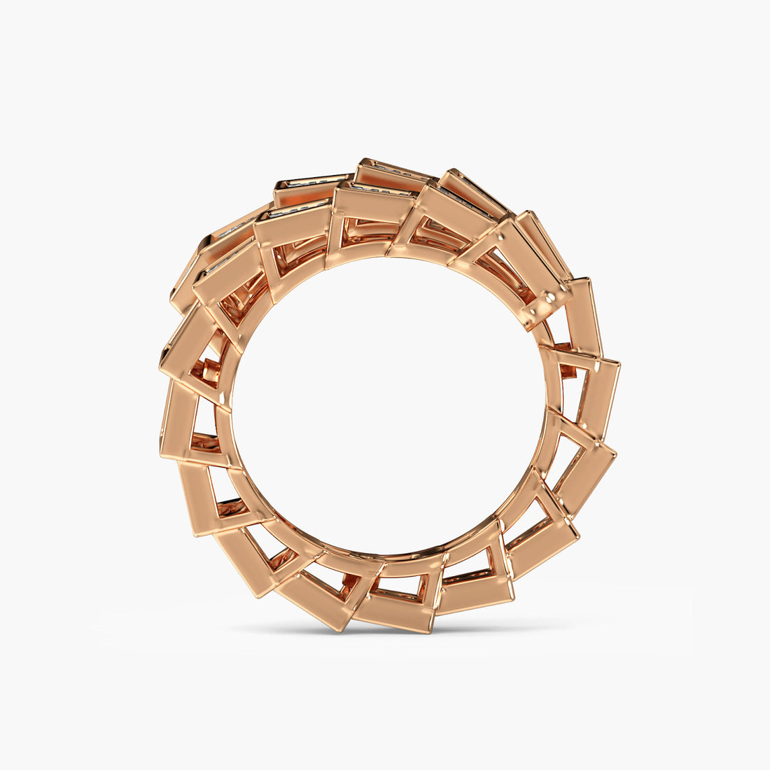 Prism Luxe Band - Front View in Rose Gold - Diamond Ring by Moena