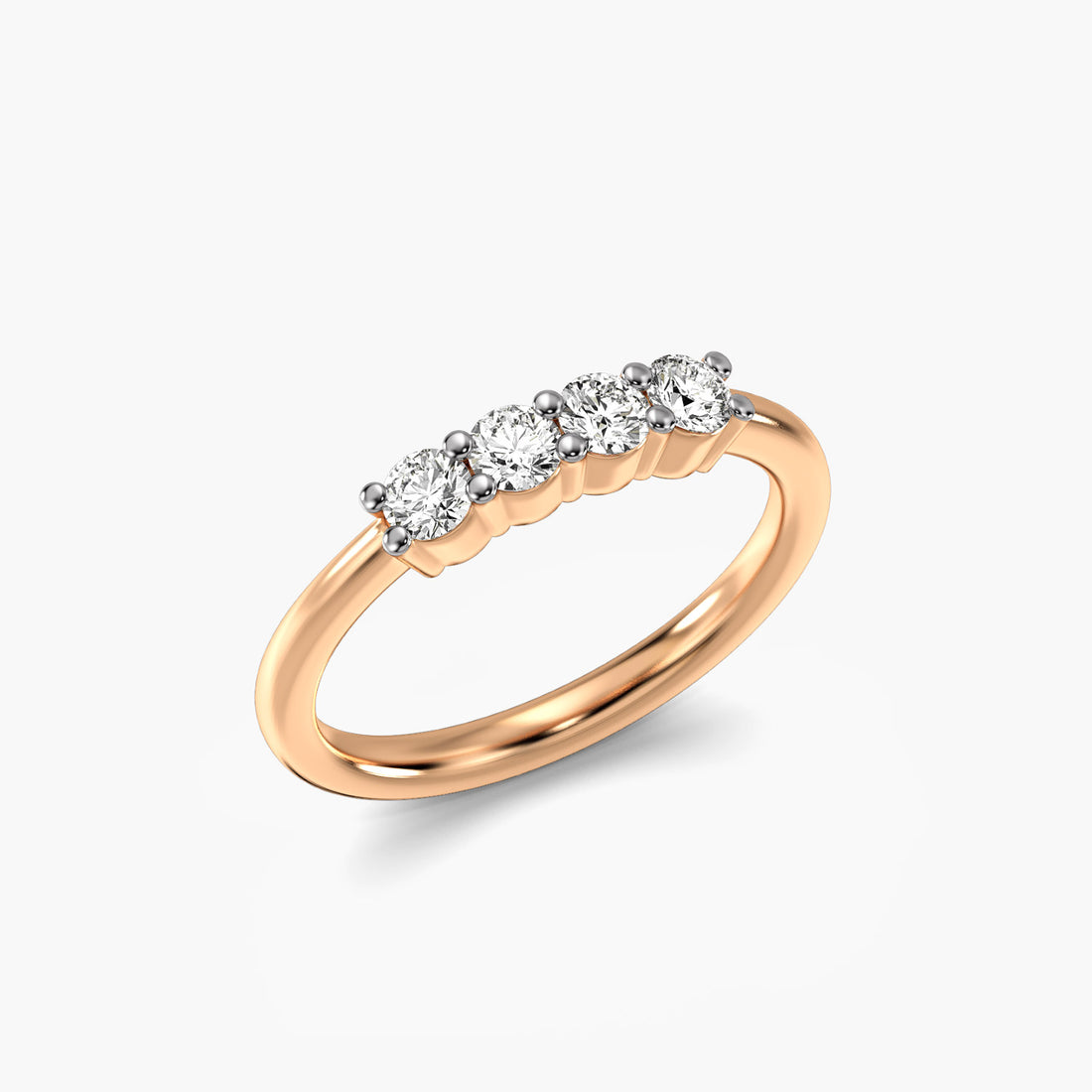 Zenith - 3D View in Rose Gold - Diamond Ring by Moena