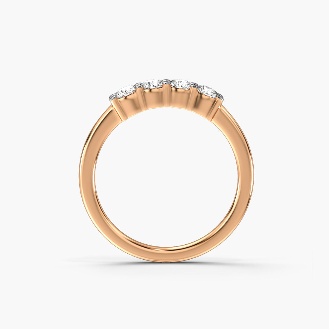 Zenith - Front View in Rose Gold - Diamond Ring by Moena