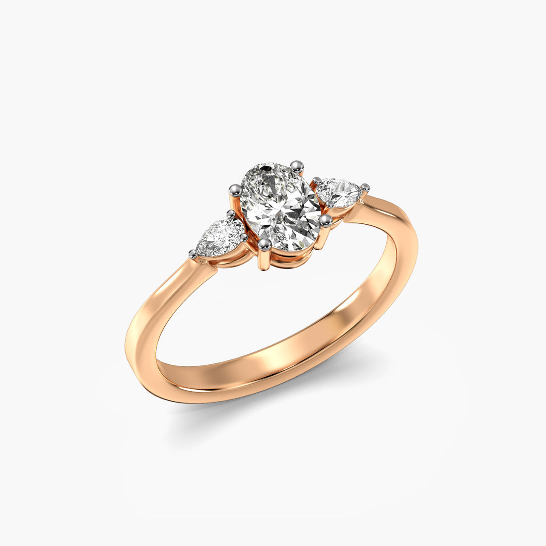 Opera 2 stoned ring - 3D View in Rose Gold - Diamond Ring by Moena