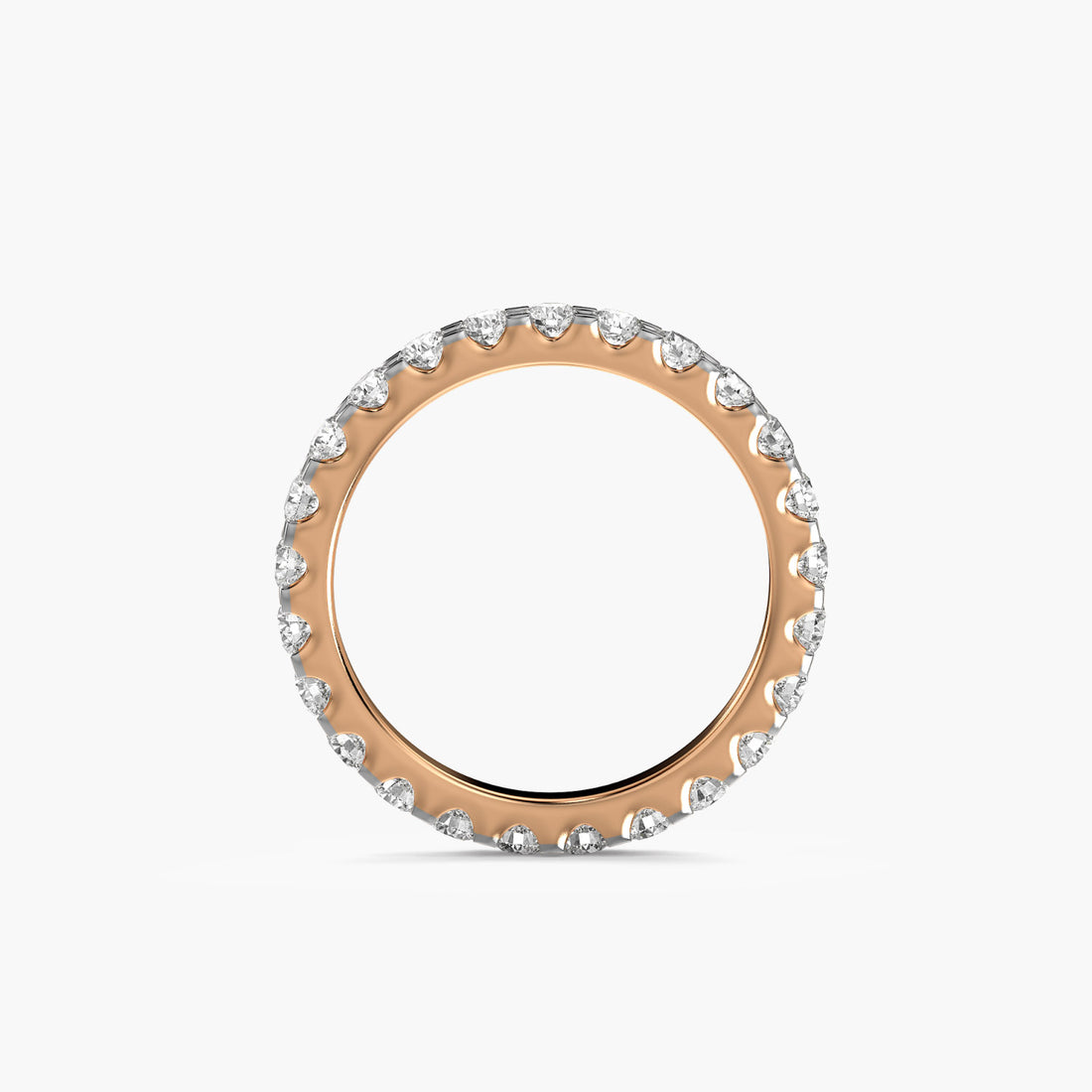 Lab-Grown Diamond Classic Eternity Band - Front View in Rose Gold - Diamond Ring by Moena