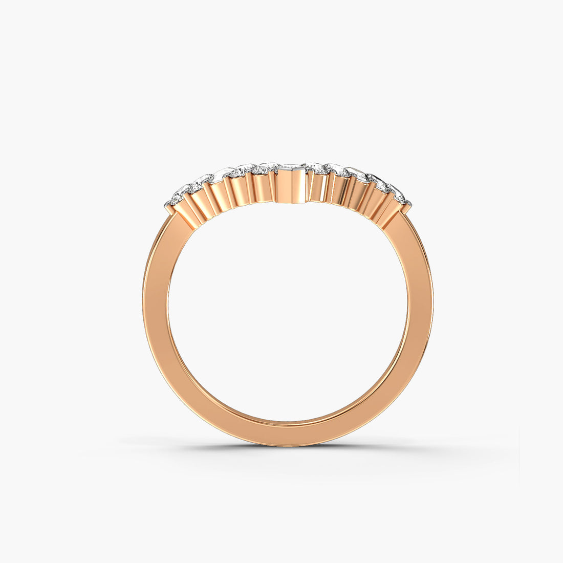 Vow of Love - Front View in Rose Gold - Diamond Ring by Moena