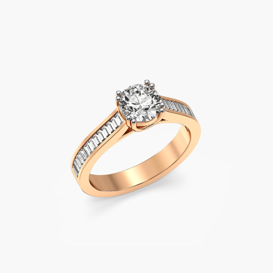 Radiant Grace - 3D View in Rose Gold - Radiant Diamond Ring by Moena