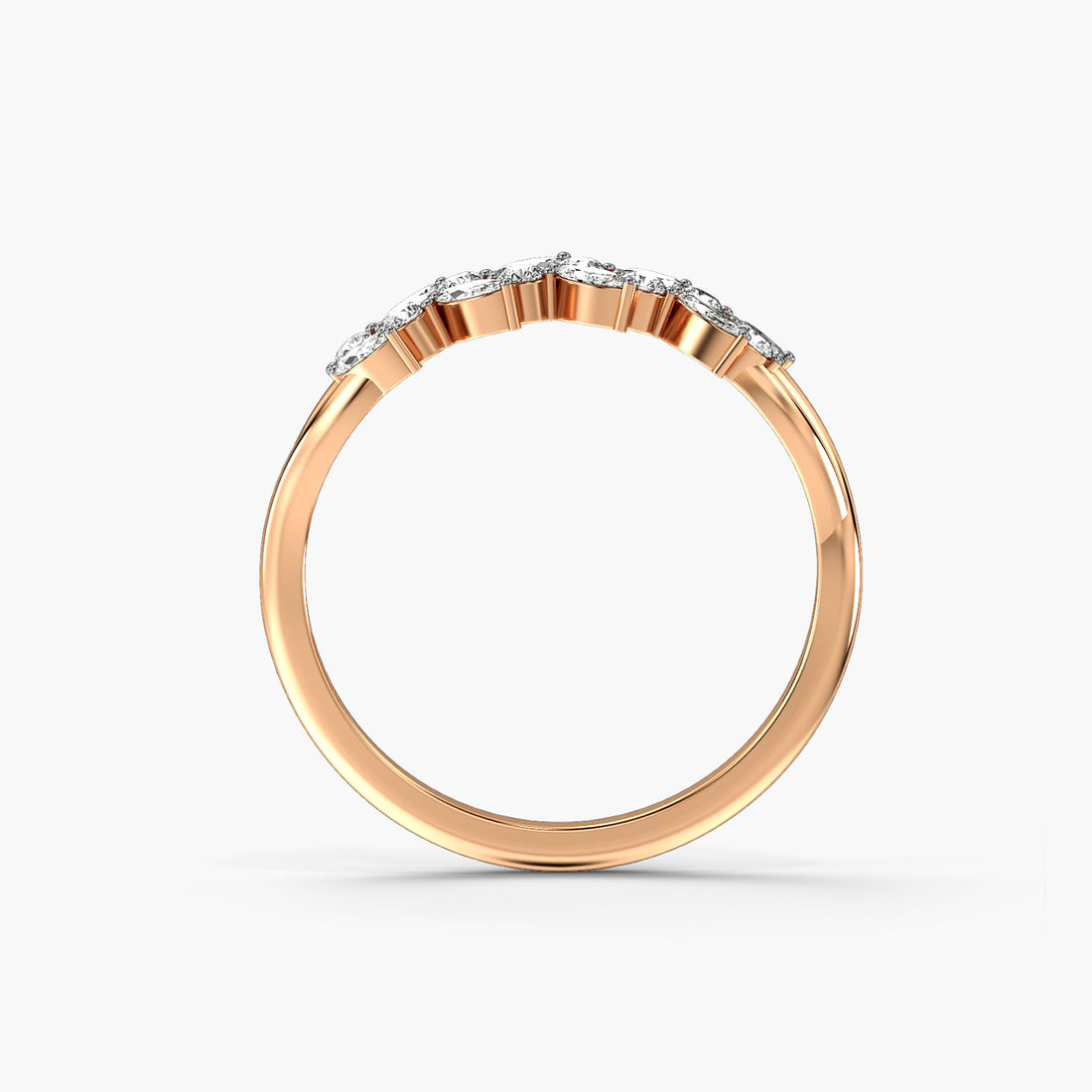 Dawn & Dusk - Front View in Rose Gold - Diamond Ring by Moena