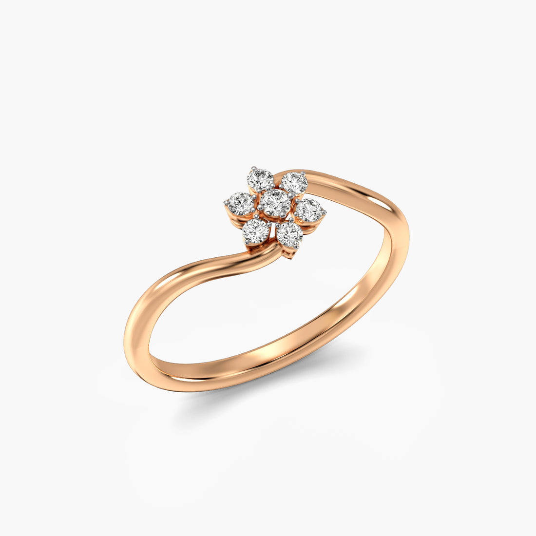 Pure Bloom - 3D View in Rose Gold - Diamond Ring by Moena