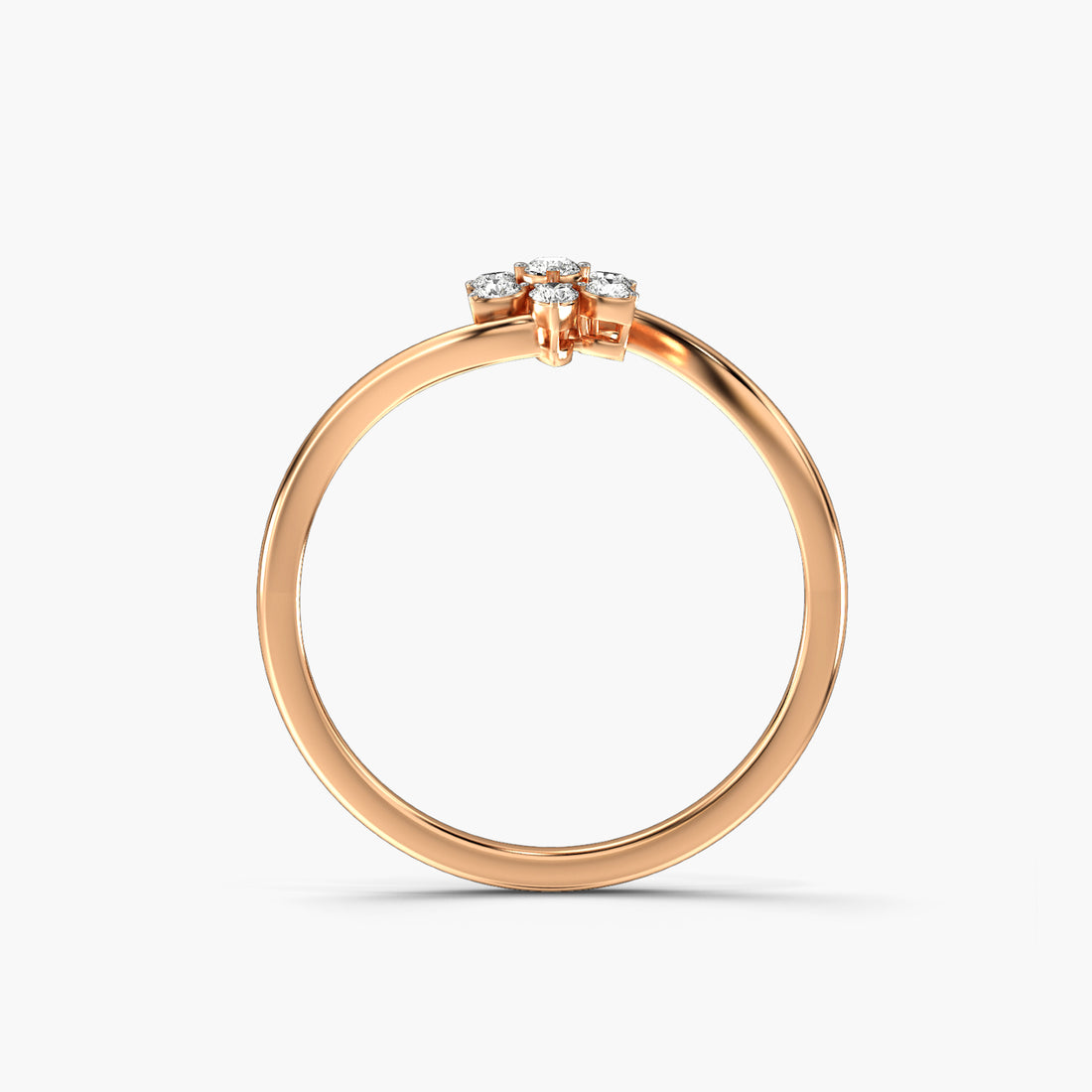 Pure Bloom - Front View in Rose Gold - Diamond Ring by Moena