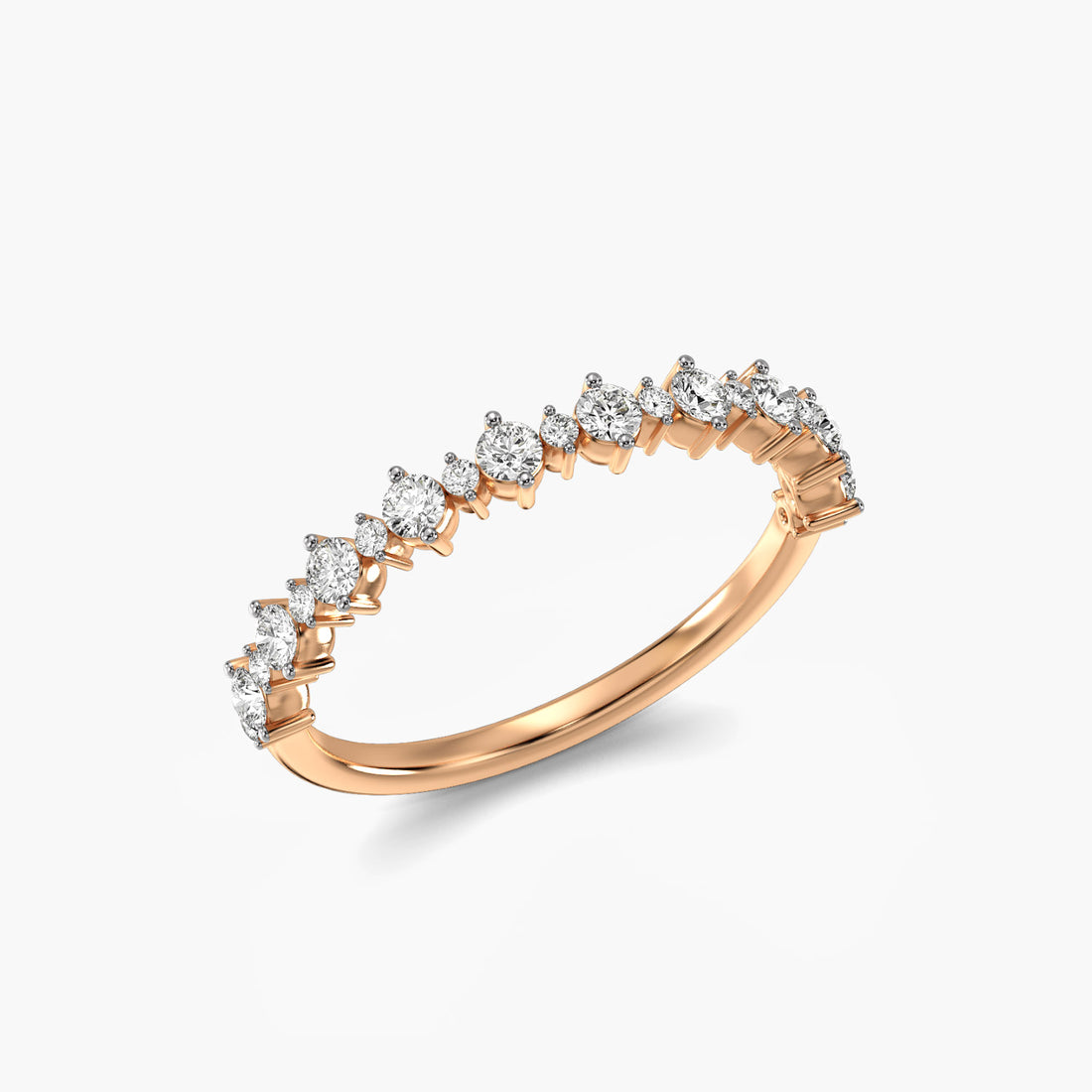 Pure Harmony - 3D View in Rose Gold - Diamond Ring by Moena
