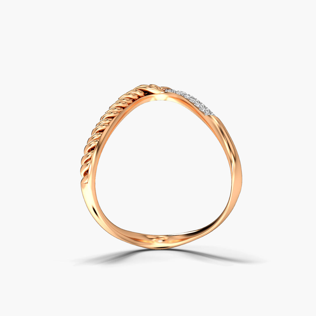 V-Serenity - Front View in Rose Gold - Diamond Ring by Moena