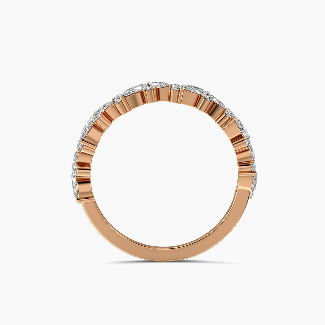 Infinite Romance - Front View in Rose Gold - Diamond Ring by Moena