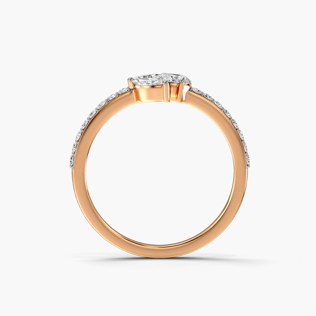 Opulent Luxe - Front View in Rose Gold - Diamond Ring by Moena