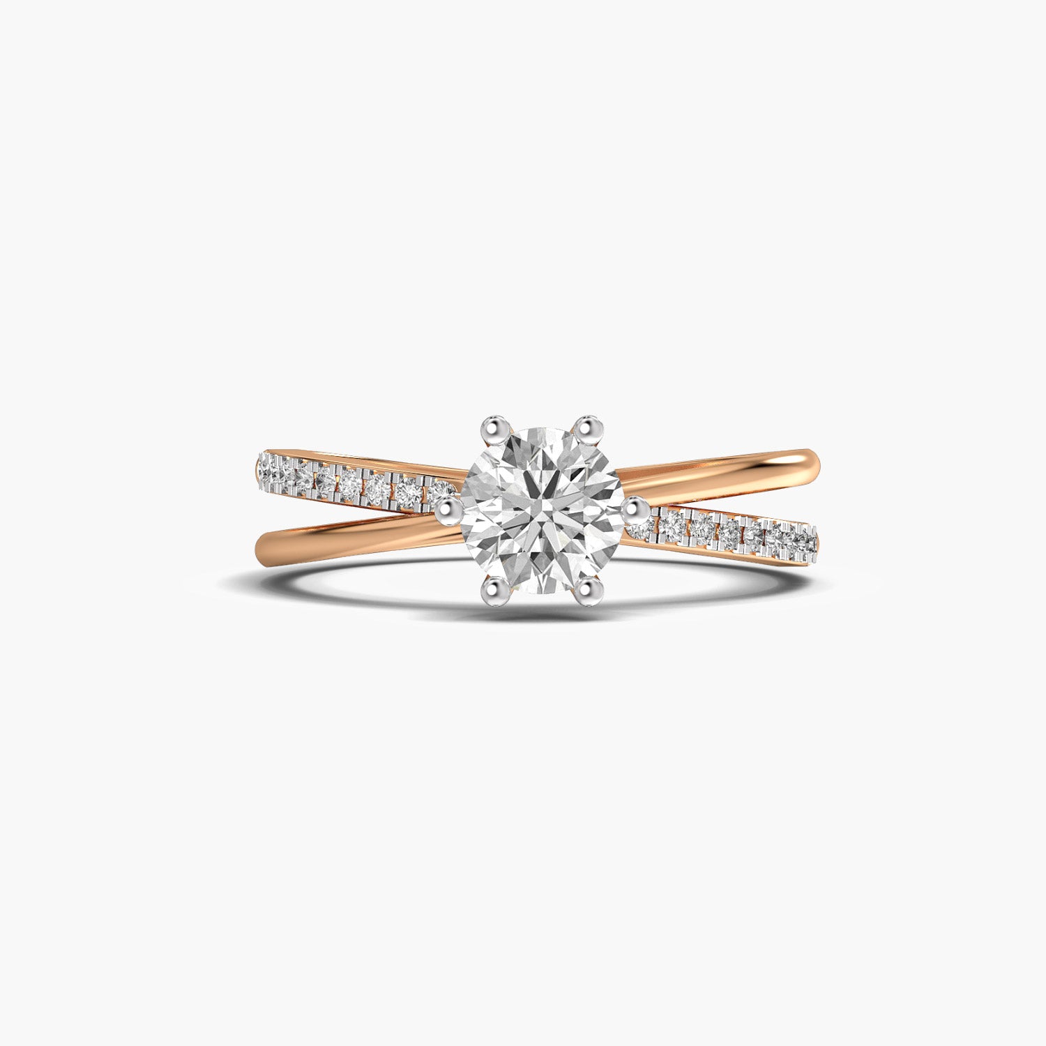 Lustrous Arc Solitaire Ring - Moena