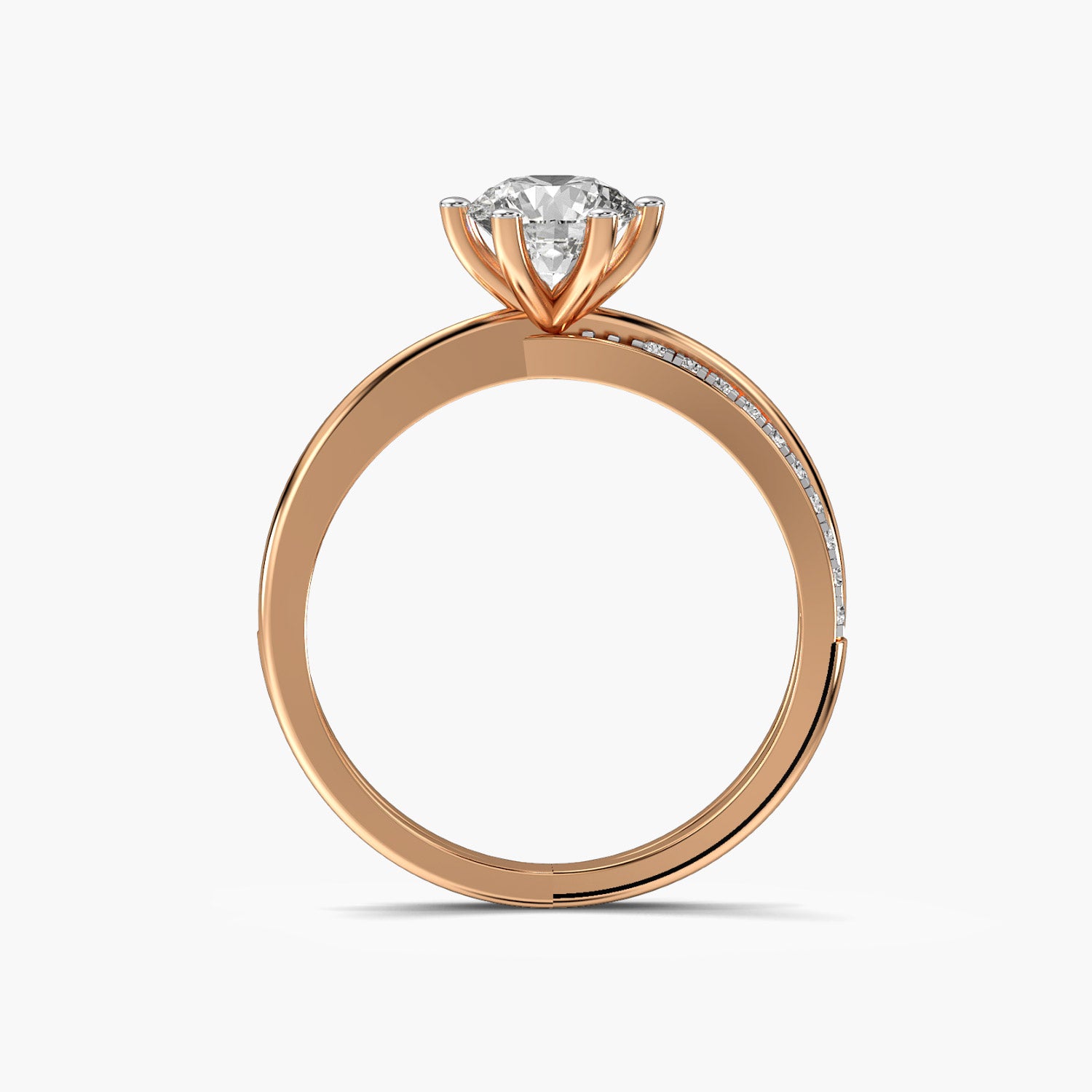 Lustrous Arc Solitaire Ring - Moena