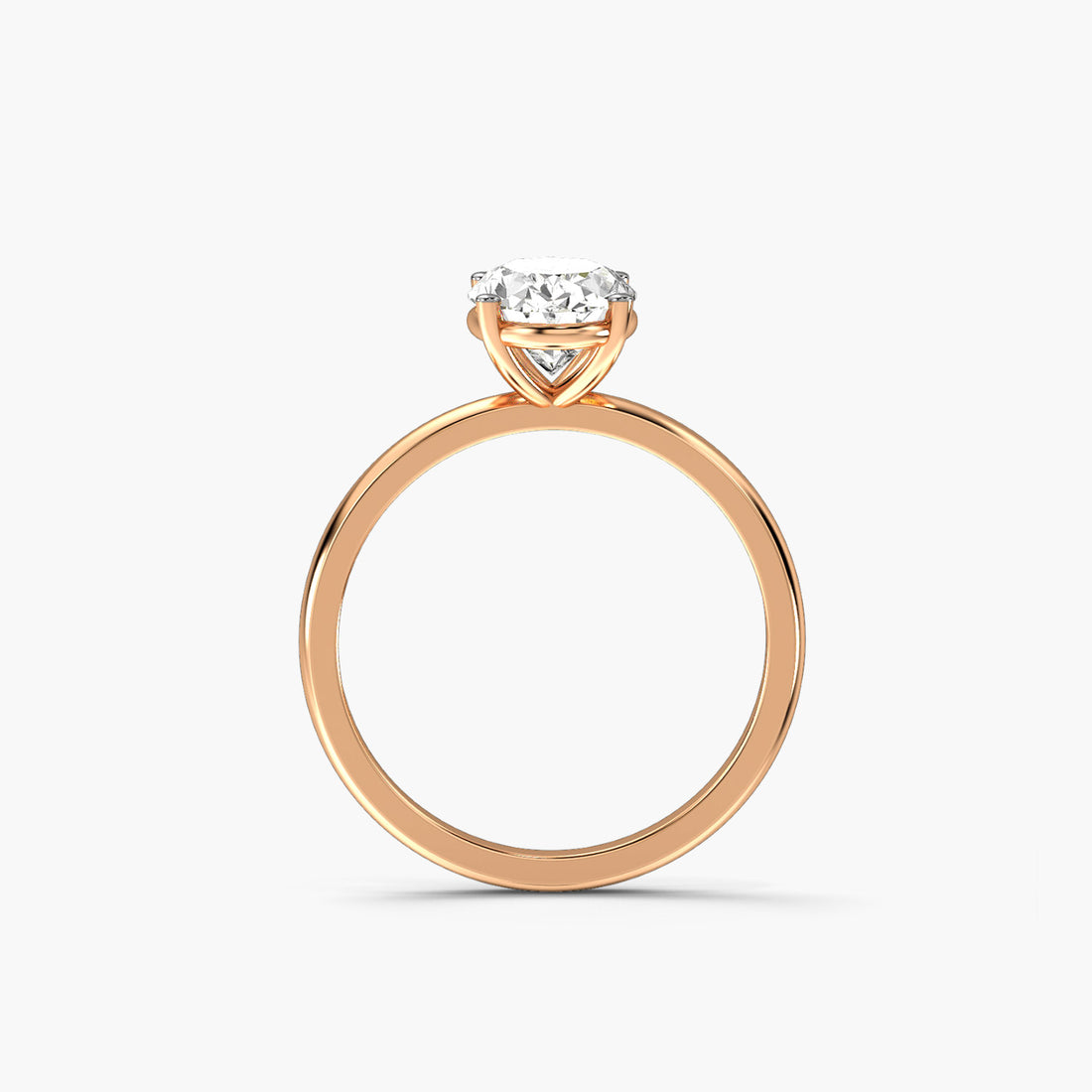 Oval Allure - Front View in Rose Gold - Oval Diamond Ring by Moena