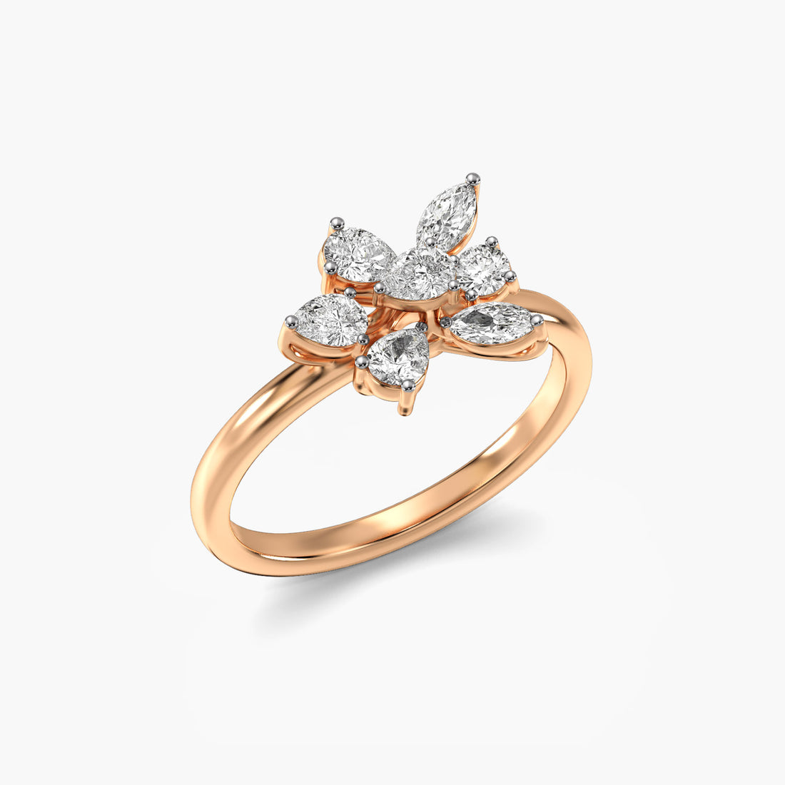 Petals of Passion - 3D View in Rose Gold - Diamond Ring by Moena