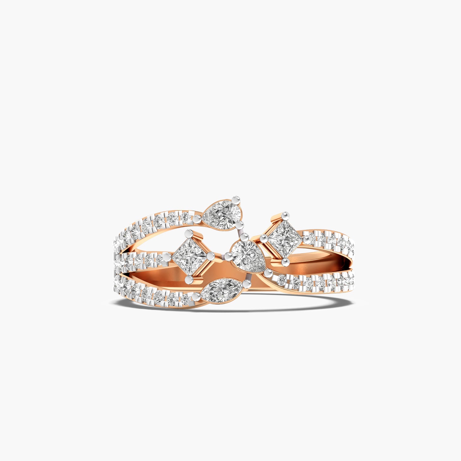 Graceful Crossover Diamond Ring