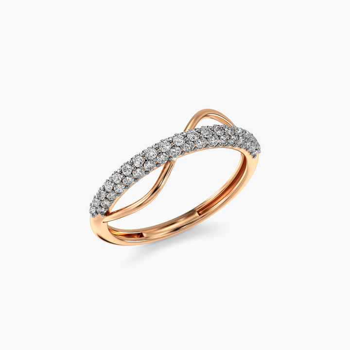 Twinkle Twist - 3D View in Rose Gold - Diamond Ring by Moena